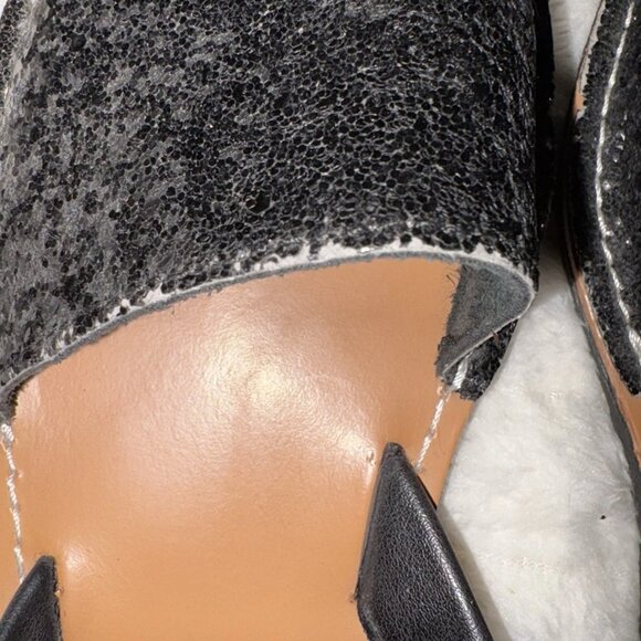 Dirty Laundry Black Glitter Sling Back Sandals Sz 9 EUC 40 - Picture 4 of 10